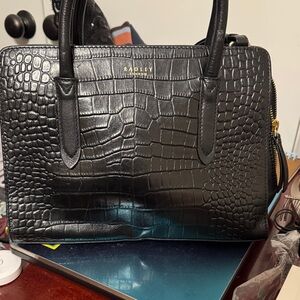 RADLEY LONDON Black Croc-Embossed Shoulder Bag